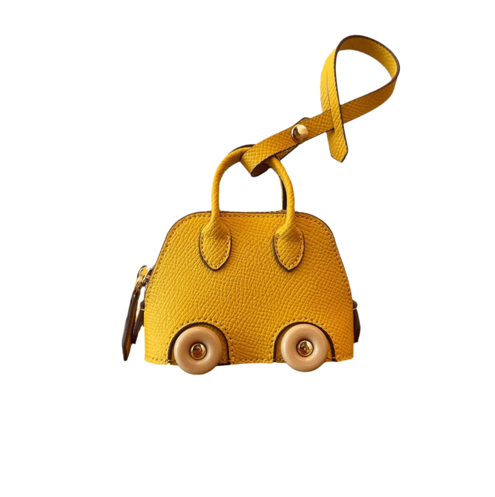 Whimsey Wheels Leather Bag Charm