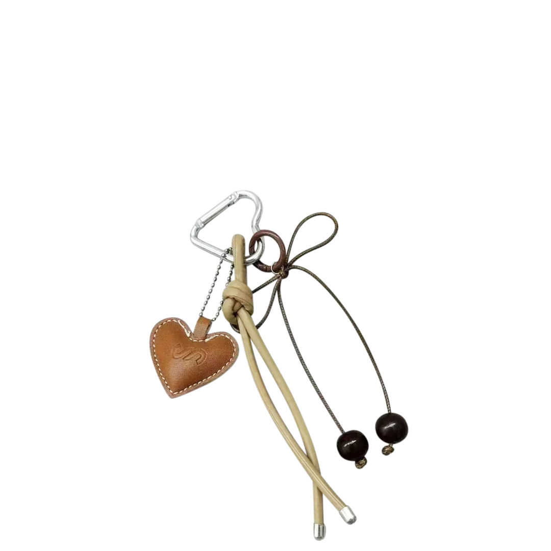 Leather Heart Bag Charm