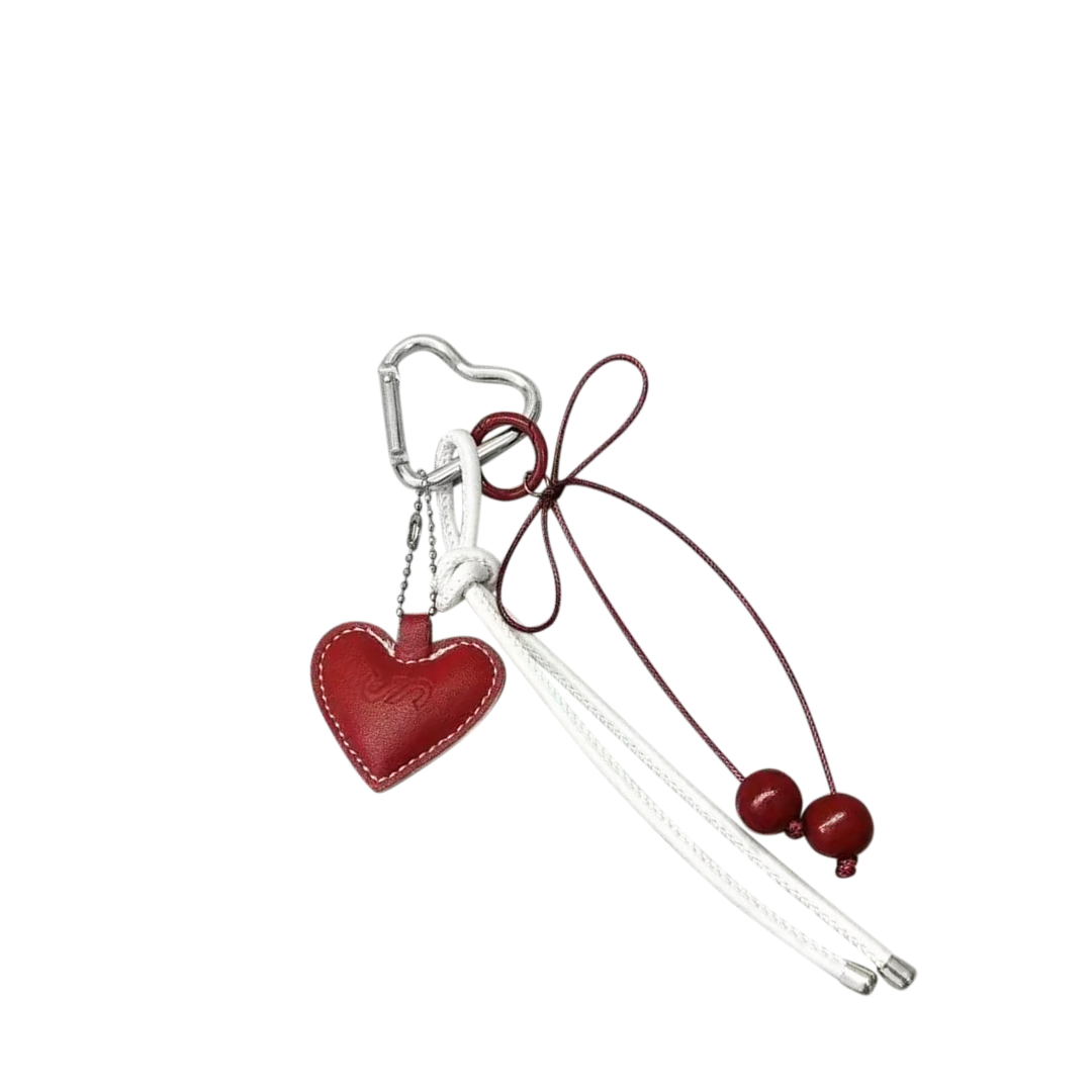 Leather Heart Bag Charm