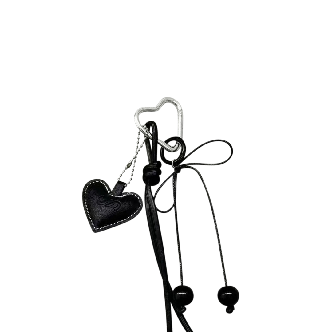 Leather Heart Bag Charm
