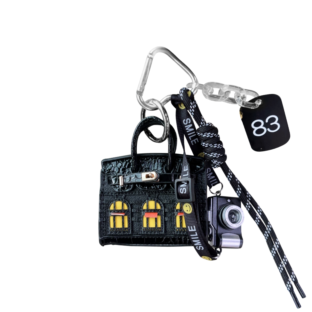 Mini House Handbag Leather Bag Charm