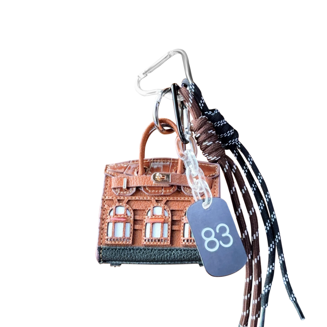Mini House Handbag Leather Bag Charm