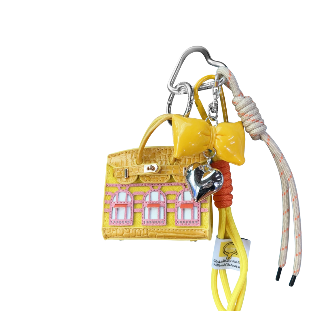 Mini House Handbag Leather Bag Charm