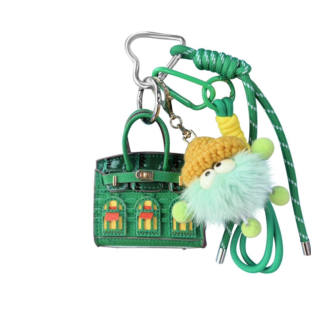 Mini House Handbag Leather Bag Charm