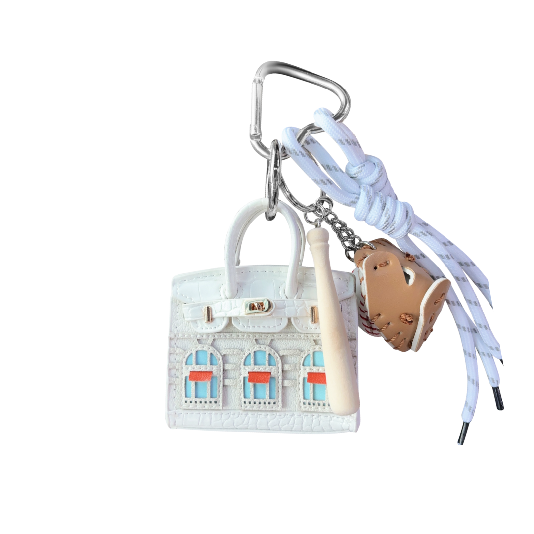 Exclusive Mini House Handbag Leather Bag Charm