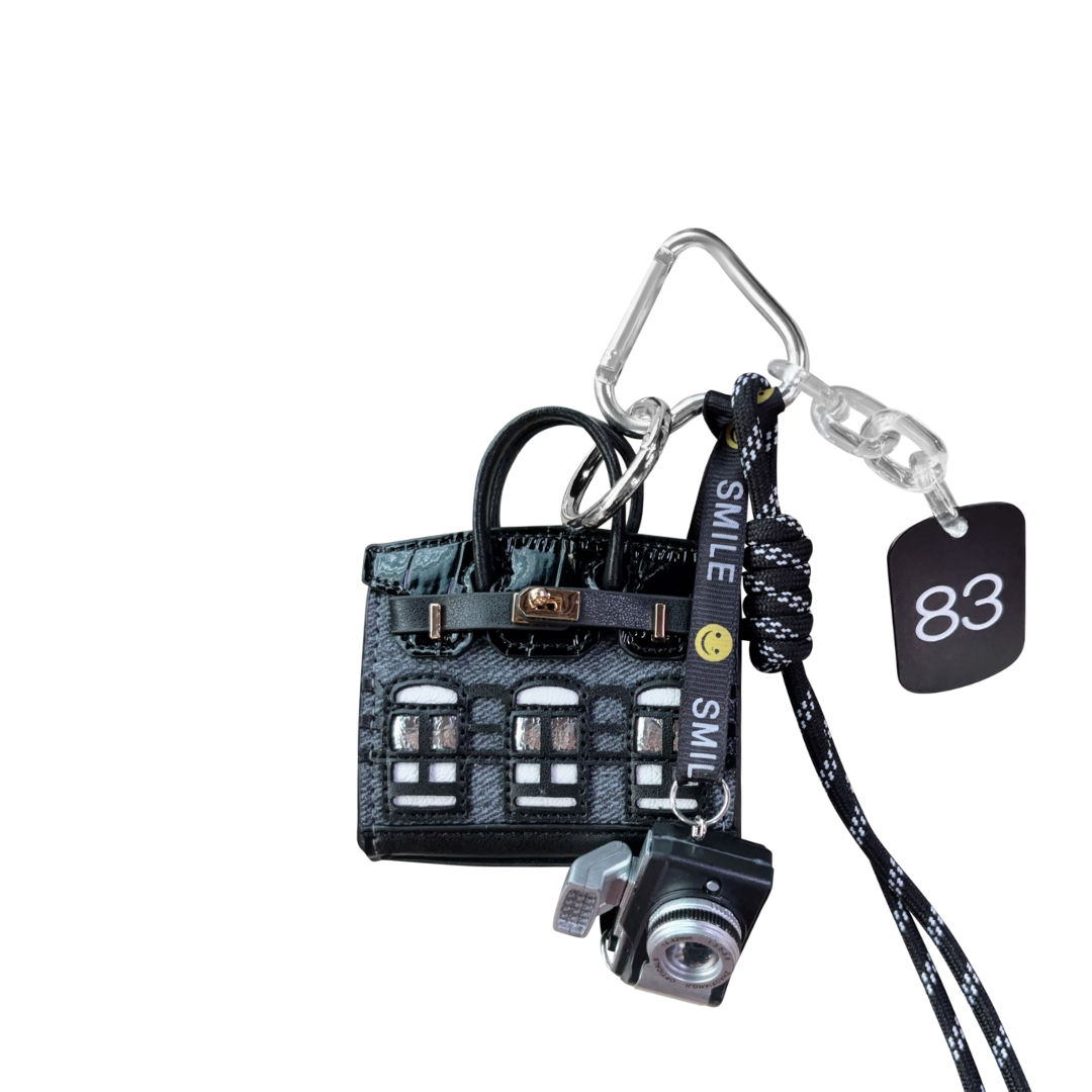 Exclusive Mini House Handbag Leather Bag Charm