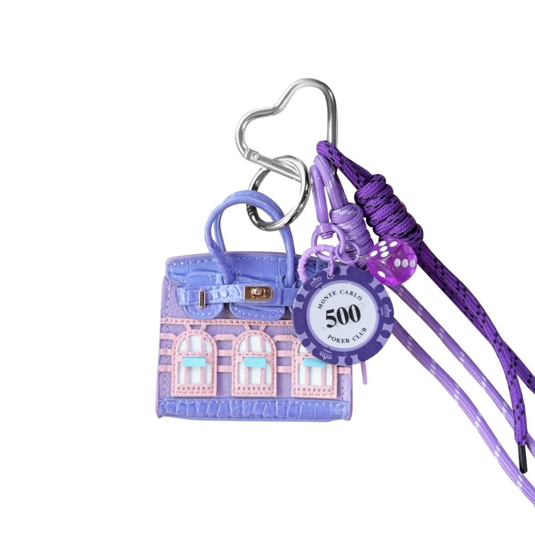Exclusive Mini House Handbag Leather Bag Charm