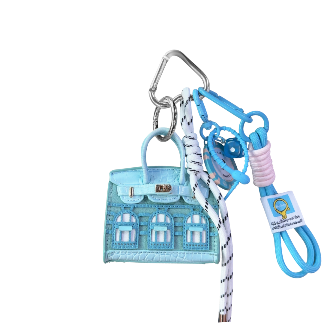 Exclusive Mini House Handbag Leather Bag Charm