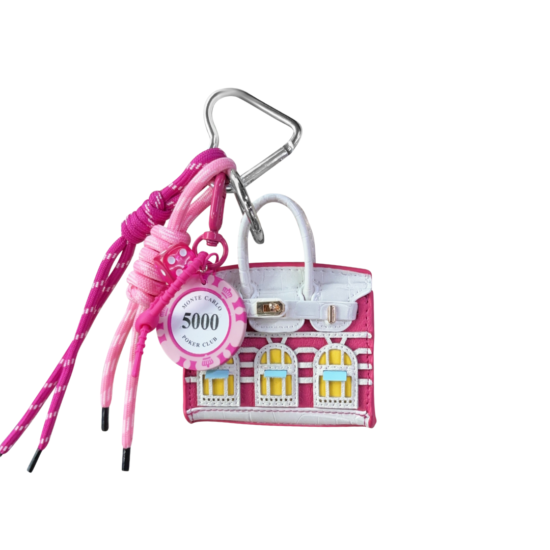Exclusive Mini House Handbag Leather Bag Charm