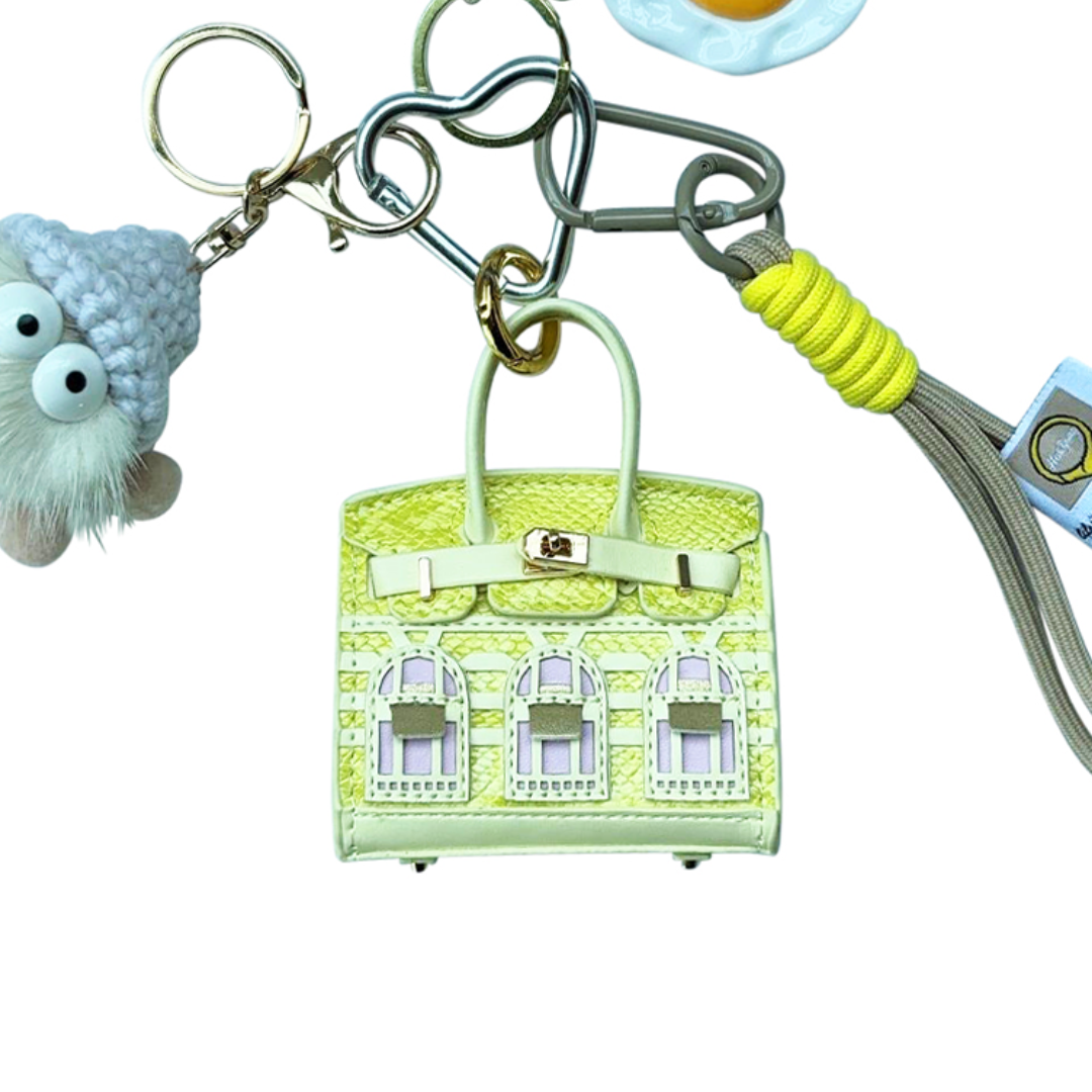 Mini House Handbag Snakeskin Bag Charm