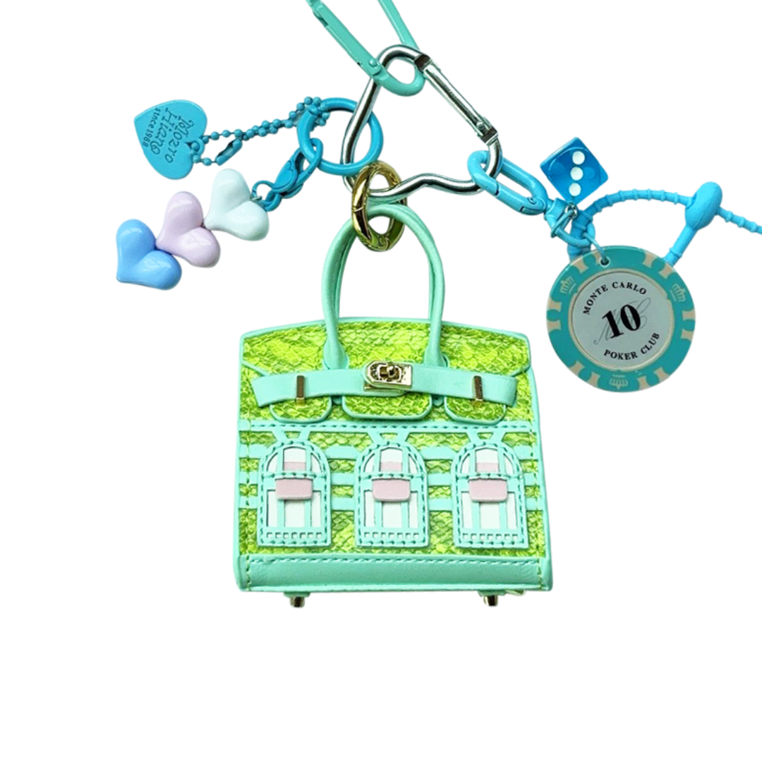 Mini House Handbag Snakeskin Bag Charm