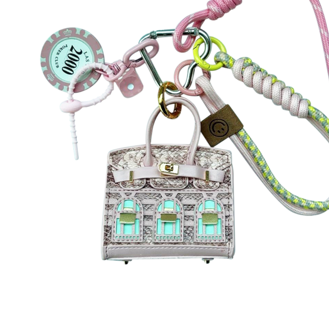 Mini House Handbag Snakeskin Bag Charm