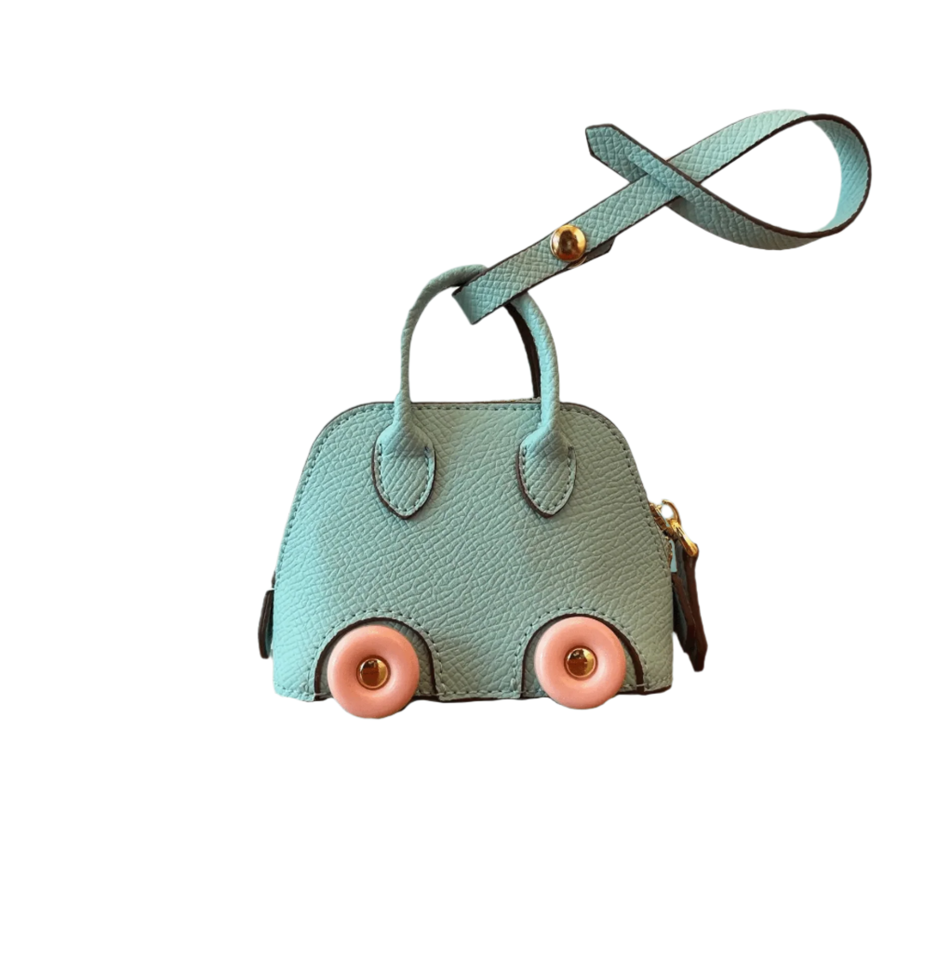 Whimsey Wheels Leather Bag Charm