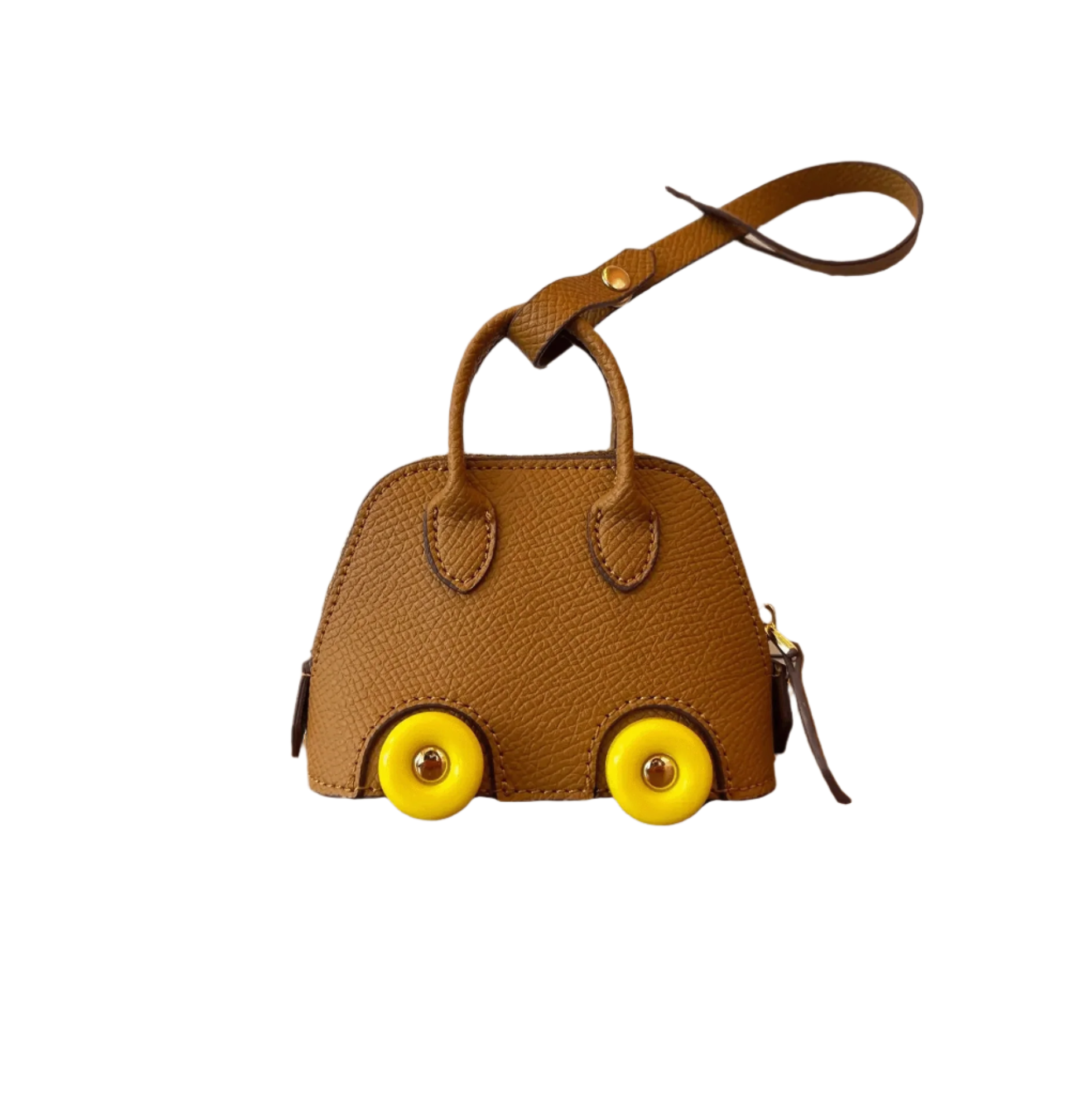 Whimsey Wheels Leather Bag Charm