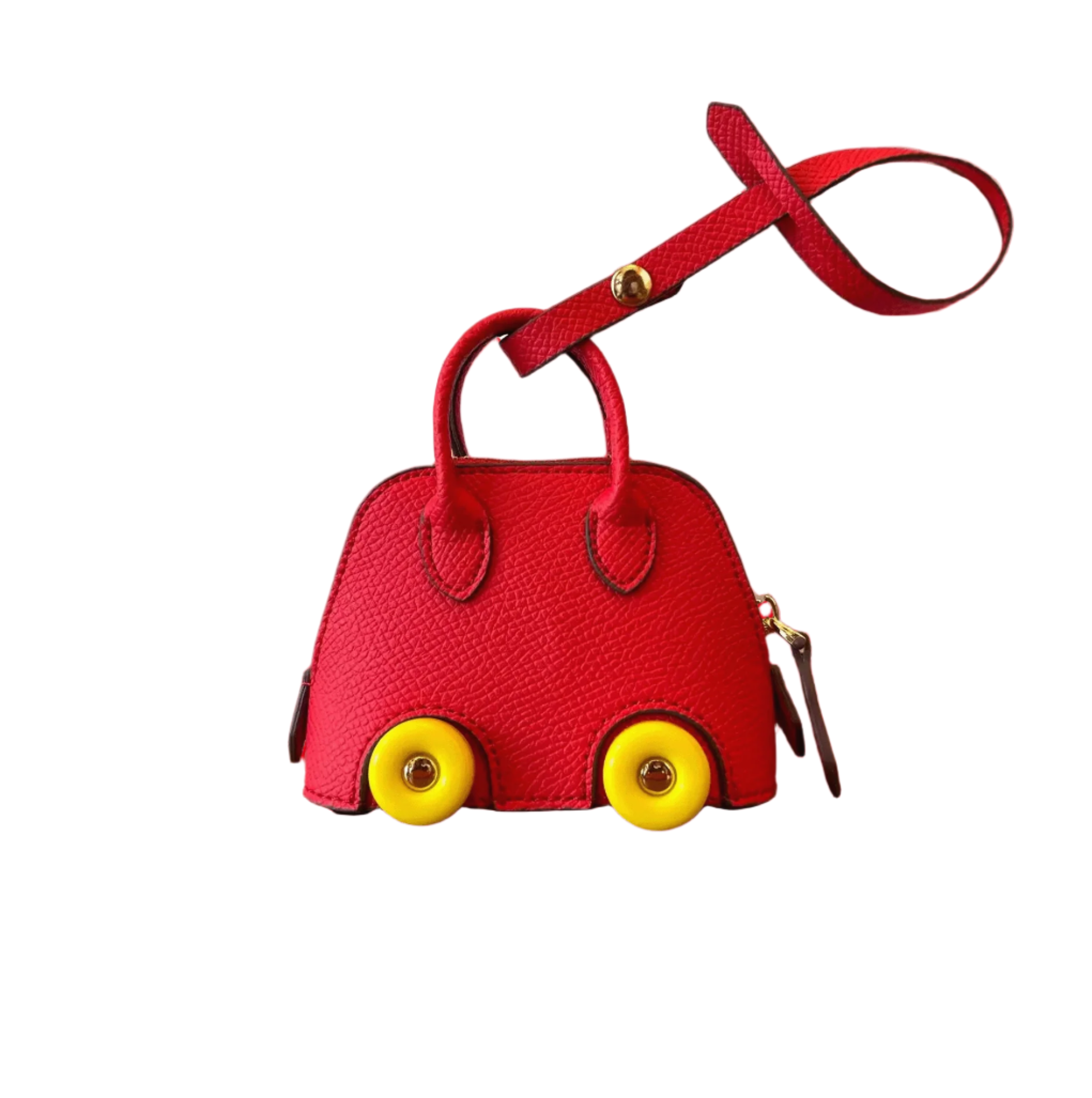 Whimsey Wheels Leather Bag Charm