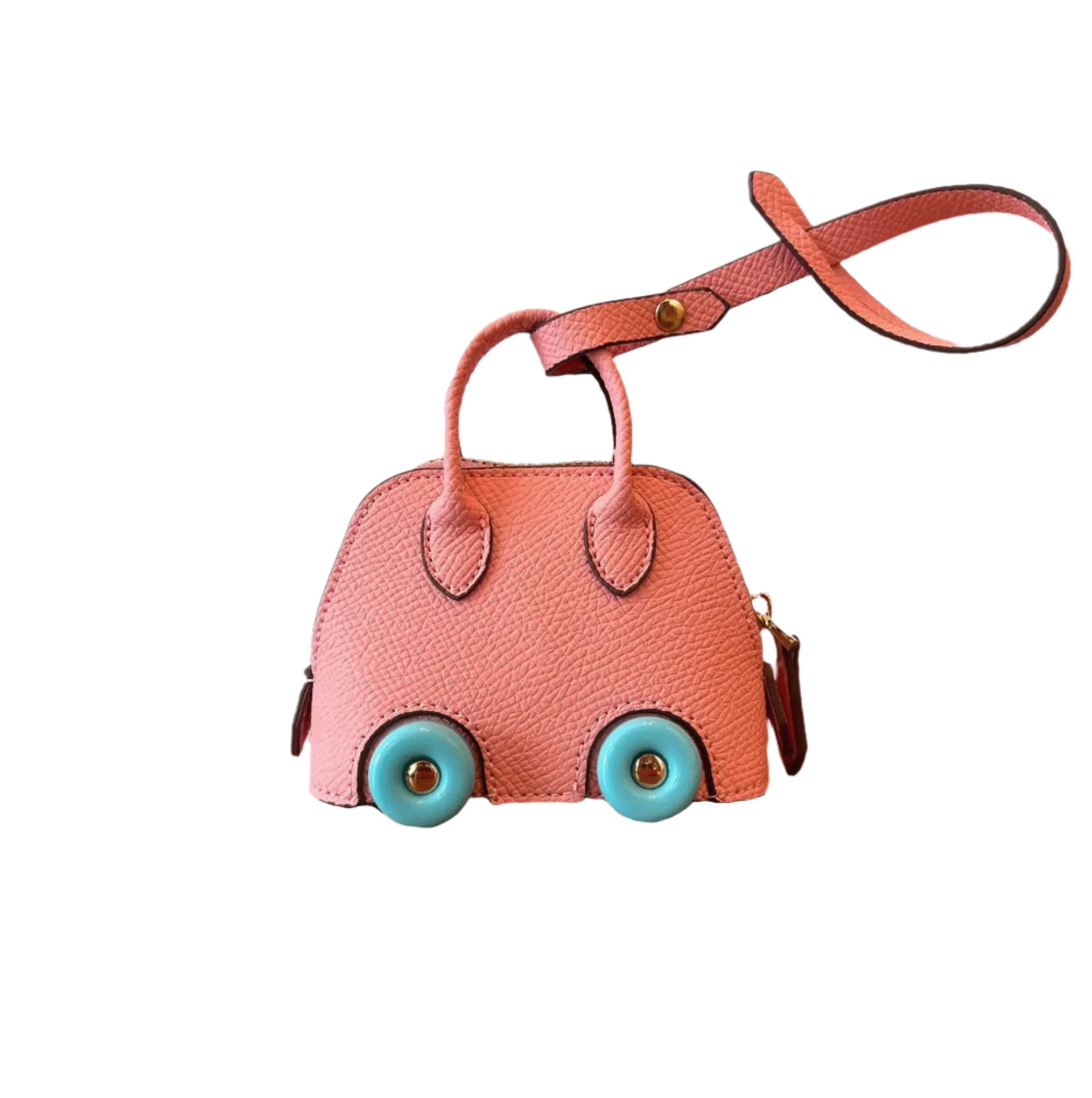 Whimsey Wheels Leather Bag Charm