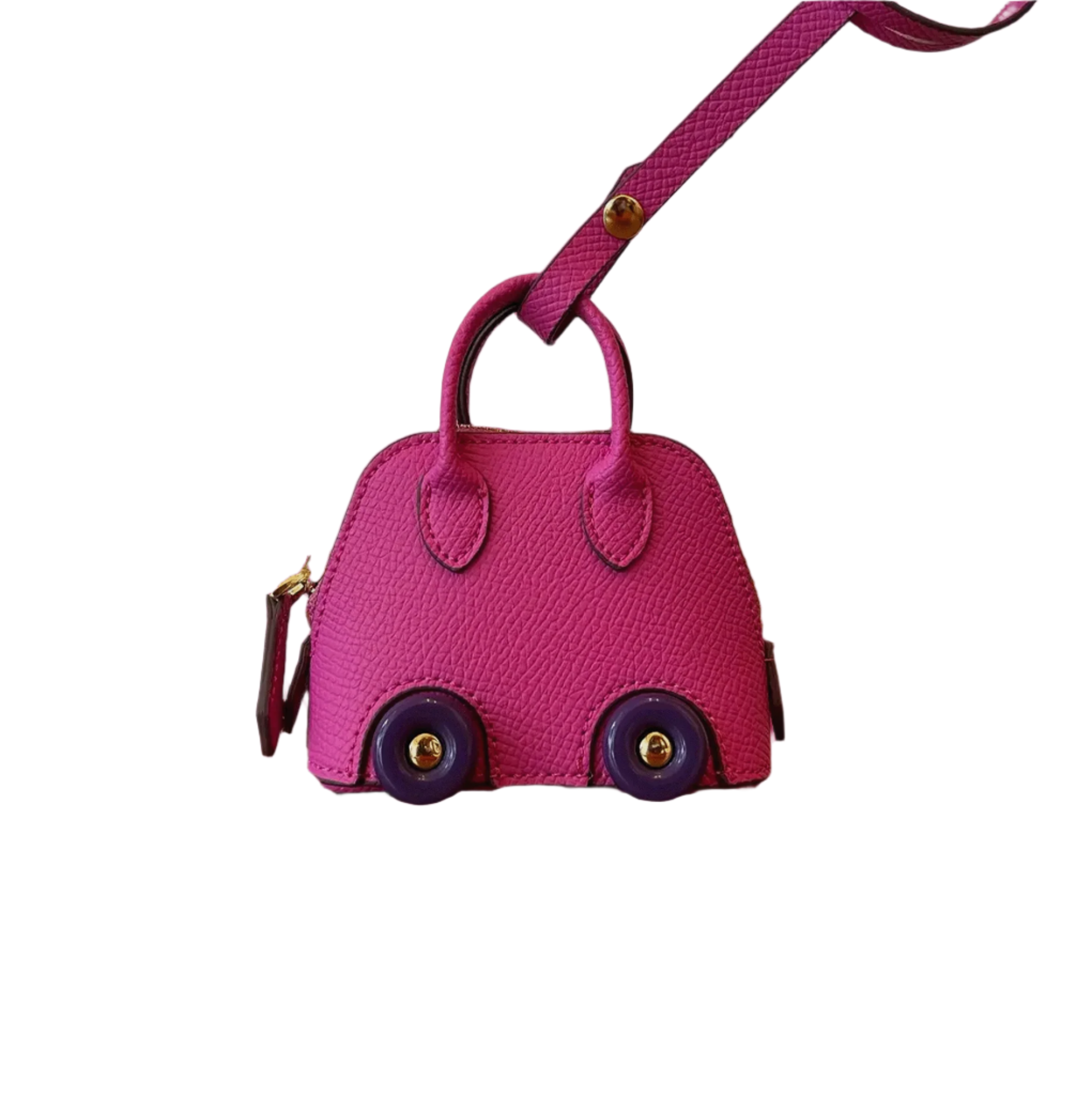 Whimsey Wheels Leather Bag Charm