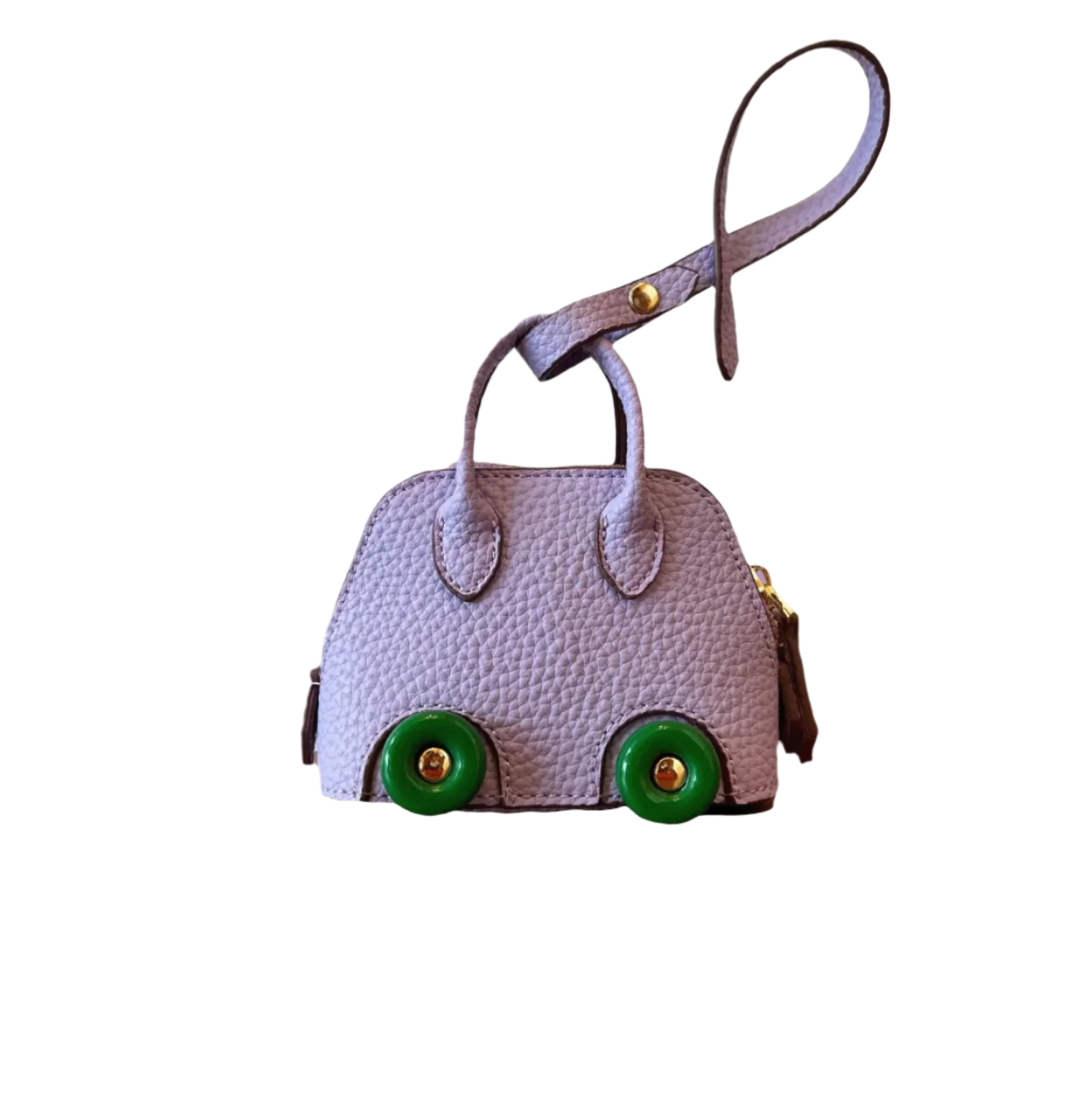 Whimsey Wheels Leather Bag Charm